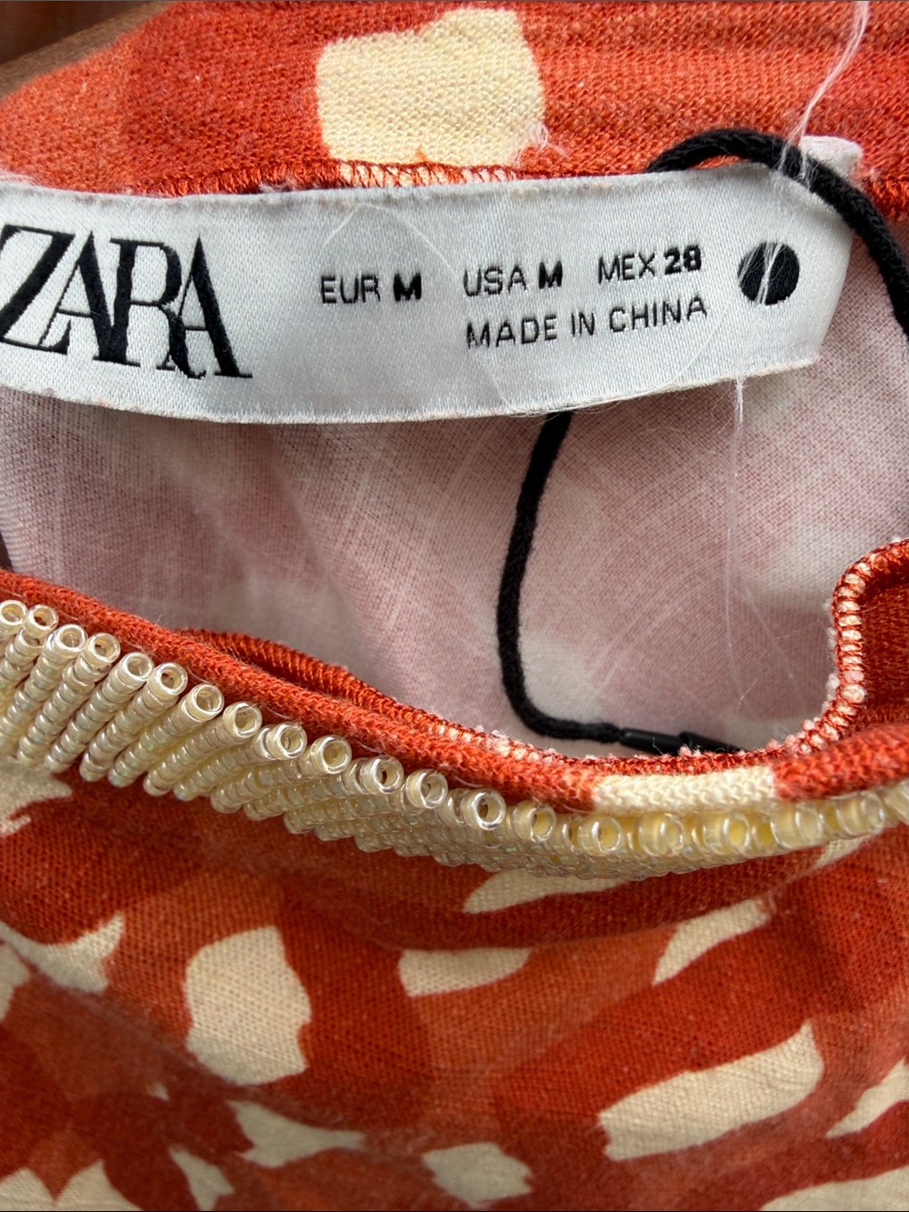 Zara Linen Blend Beaded Maxi Skirt Size: M - Picture 3 of 8